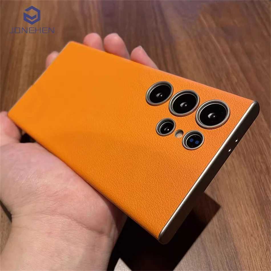 Cell Phone Cases For Samsung Galaxy S25 S24 S23 Ultra 24ultra Leather Curved Case Luxury Business Ultra Thin All Inclusive Shockproof Pc Cover z250116