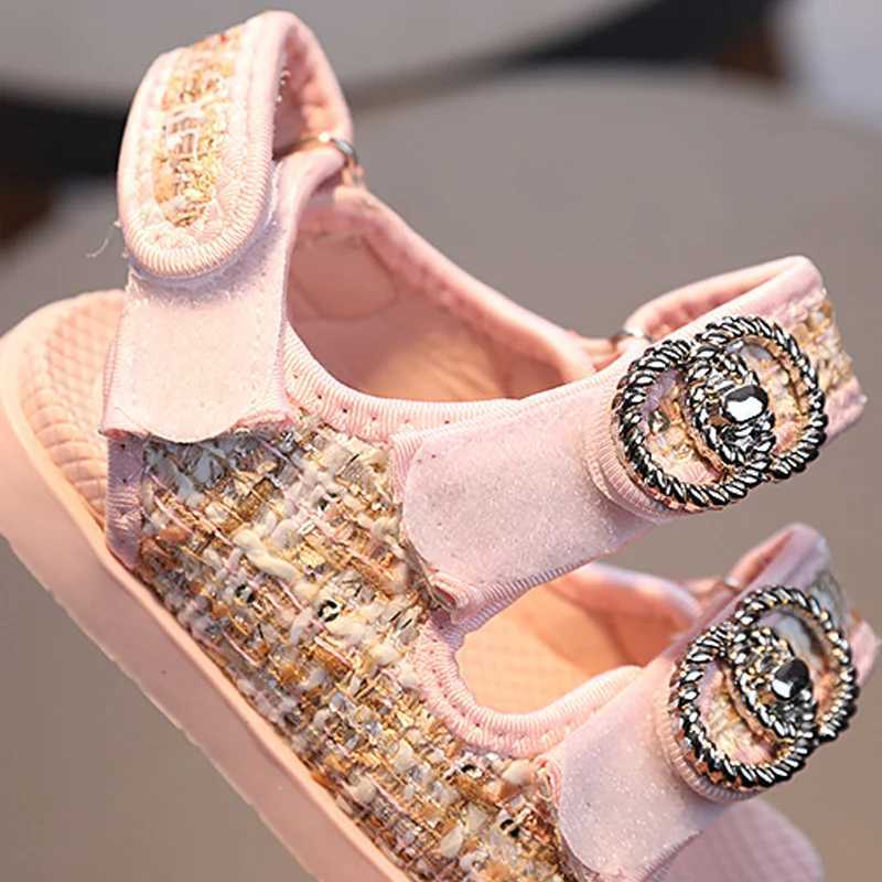 Sandals Baby Cute Sandals Little Princess Fashion Summer Shoes Girls Breathable Double Hook Design Shoes Children Kindergarten SandalsY250116YKJ2