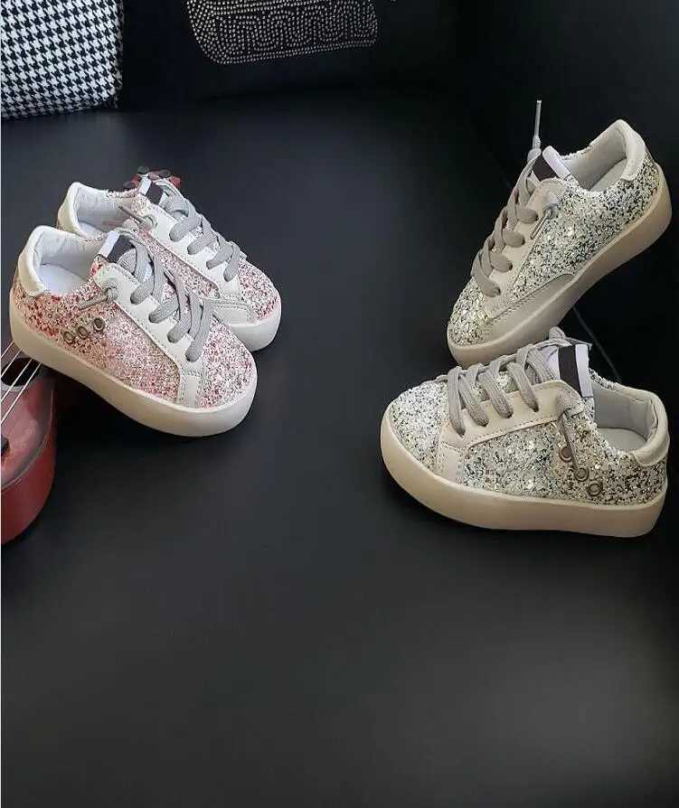 Athletic Outdoor New Boys Casual Shoes Spring Autumn Kids Fashion Sneakers Genuine Leather Sports Shoes Girl Sequin Skate Shoes Size 21-37Y250116P6W2