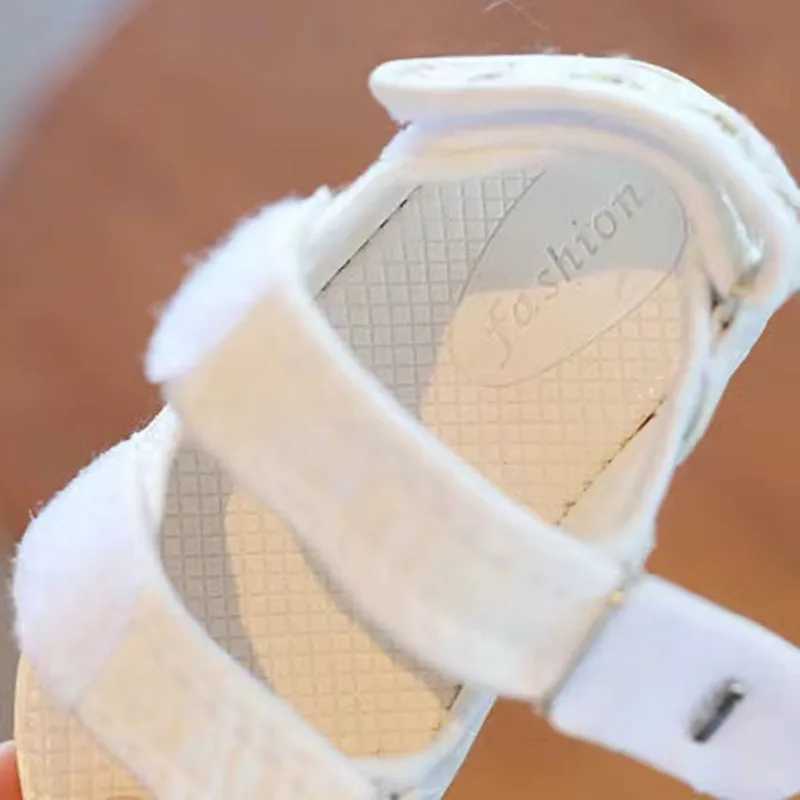 Sandals Girls Summer Sandals Princess Elegant Double Hook Design Fashion Shoes Baby Soft Beautiful Beach Sandals 2024 NewY250116D5LI