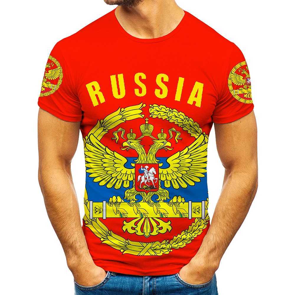Russian Tee Tops Men/Women 3D Russia Flag Eagle Print Summer Casual T-shirt Unisex Hip Hop Punk Rock Tee Shirt Plus SizesXJ250117