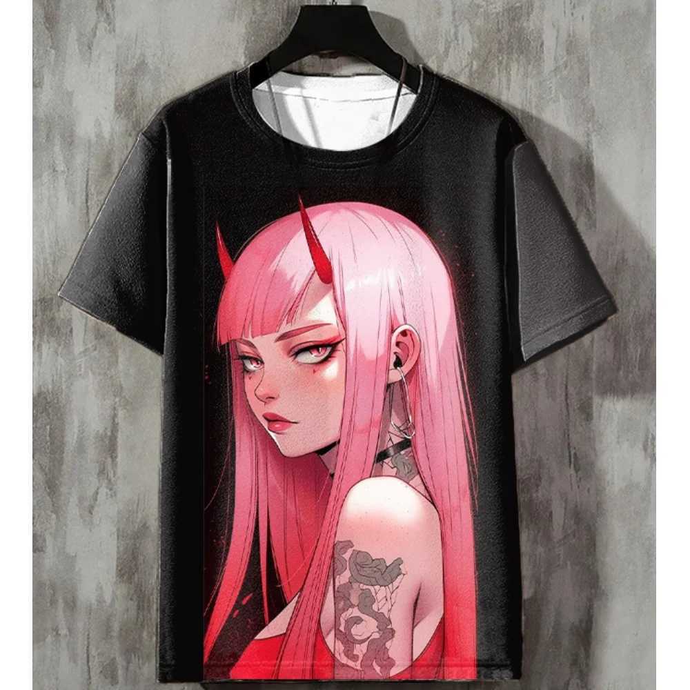 Anime Mens T-shirt Sexy Beauty 3D Printed T-shirts Harajuku Tees Short Sleeved Tee Casual Loose Oversized Men Y2k Clothing TopsXJ250117