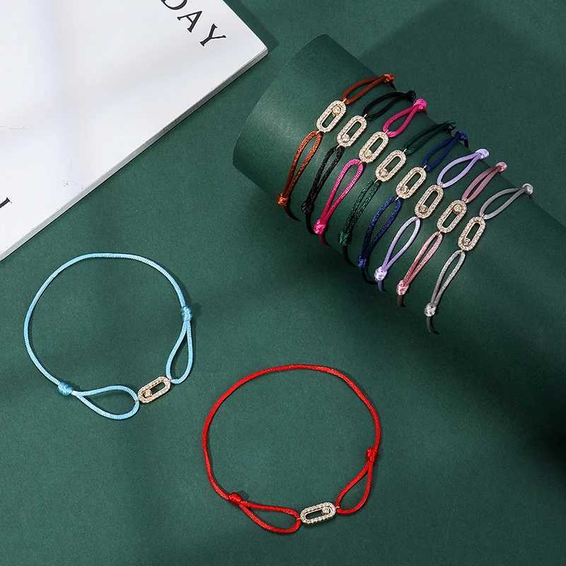 2024 New Simple Fashion Women Can be moved Zircon Rope Bracelet Lace up Chain Adjustable Rope Bracelet jewelry accoryXJ250117