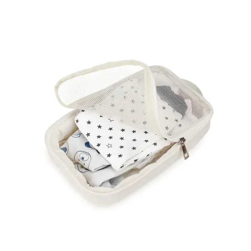 Portable Baby Travel Storage Organizer Bag Diaper Clothes Hanging Mesh Pouch Mommy Outting Bag Baby Diaper Storage BagsXJ250117