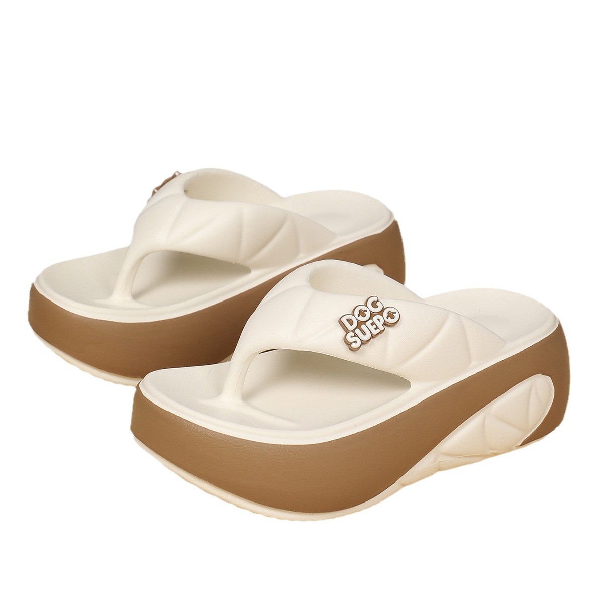 Summer Thick-Soled Flip Flop Slip-On Sandals - Fashionable & Durable Footwear for Outdoor Use