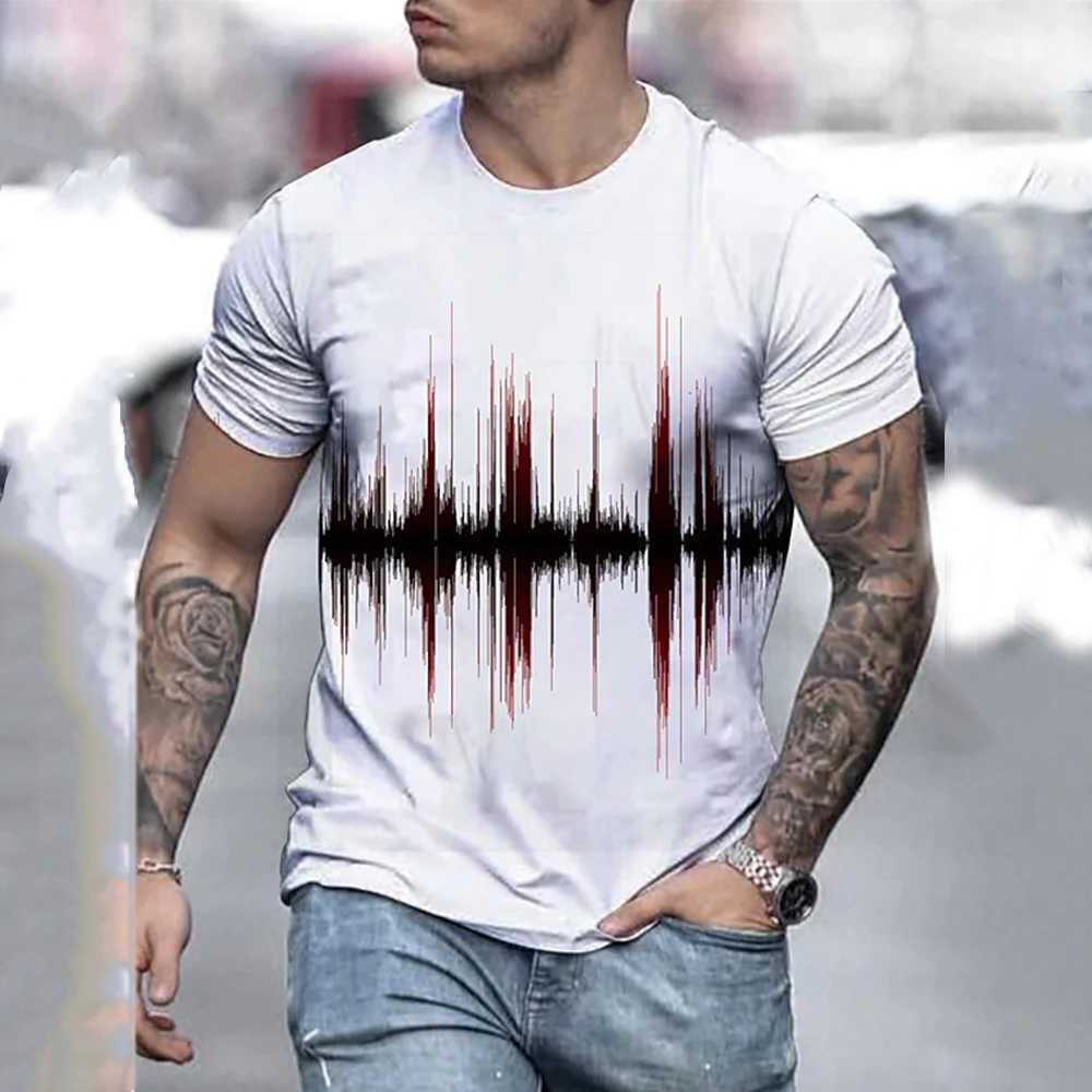 Mens T Shirt Graphic 3d O Neck Black White Stripes Oversized Clothing Casual Daily Top Streetwear Short Sleeve Clothing ApparelXJ250117