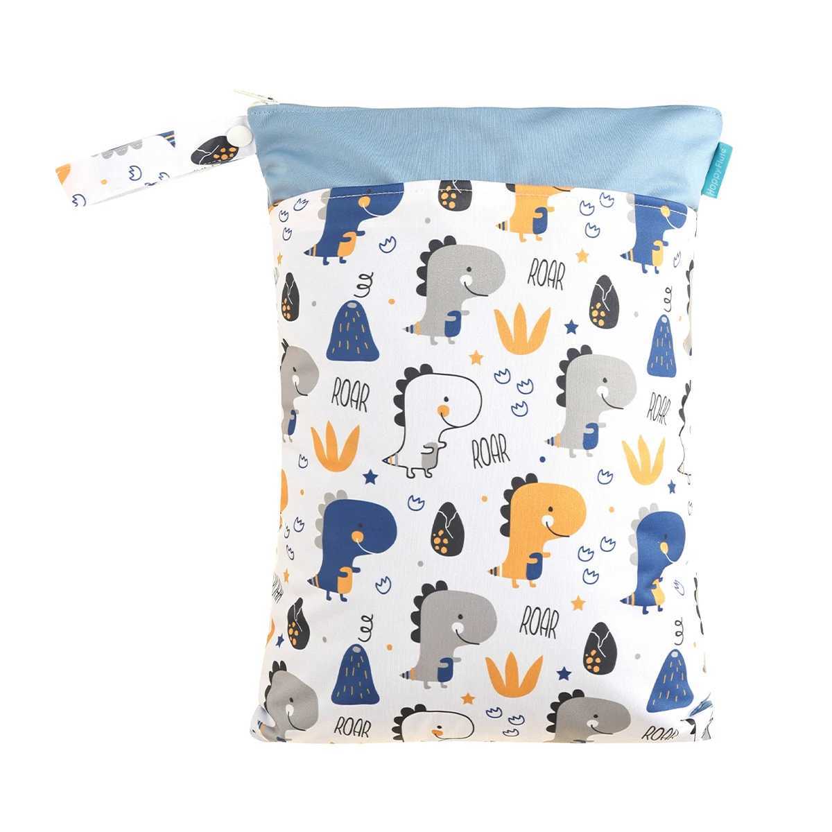 HappyFlute Printed 30*40CM Wetbag 2pocket With Handle Reusable Waterproof Prints Wet Dry Diaper BagXJ250117