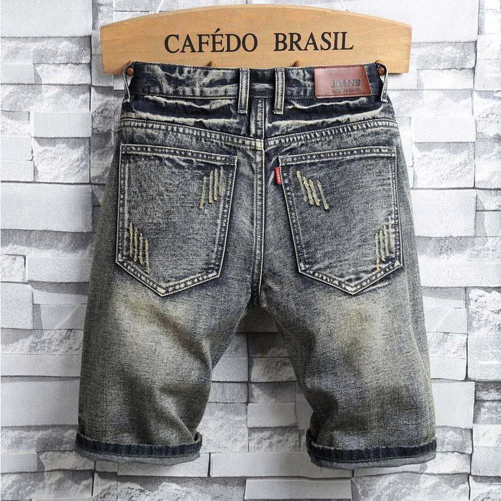 Y2k Mens Ripped Short Jeans Summer Streetwear Big Hole Fashion Casual Vintage Slim Beach Denim Shorts Men Brand Clothes 2023XJ250117