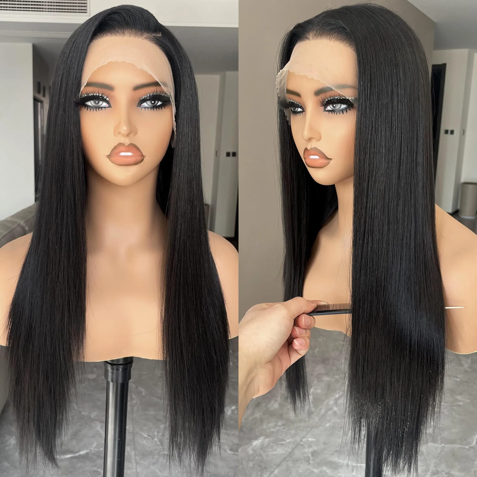 Kiky Curly 13x4 Brow Frotal Wig Simulatio to Huma Hair Glueless Preplucked Sythetic Wigs Lace Frot 32 Ich 280 Ddesity Wet Ad Wavy Waves For Black