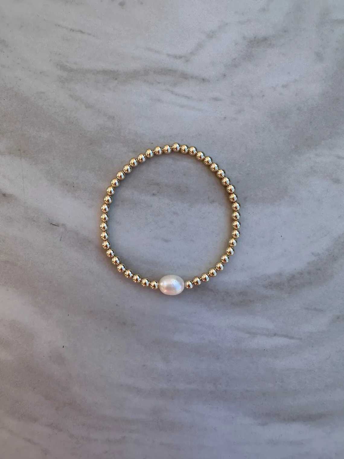 CCGOOD Gold Plated 18 K Bracelet Natural Freshwater Pearl Bracelets for Women Stackable Pulseras Stretch Jewelry W250116