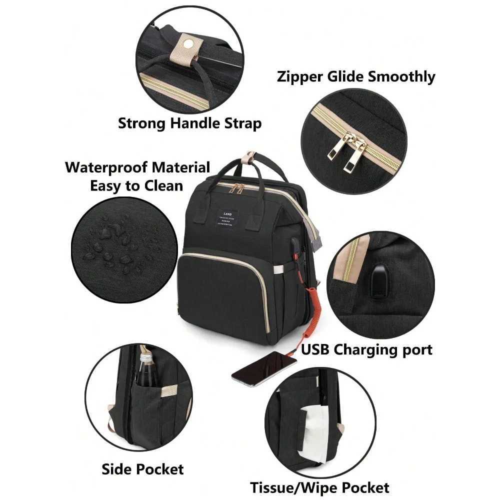 1pc Baby Diaper Bag Backpack with Changing Station Multifunction Portable Waterproof Large CapaciTravel Baby Bags for MomXJ250117