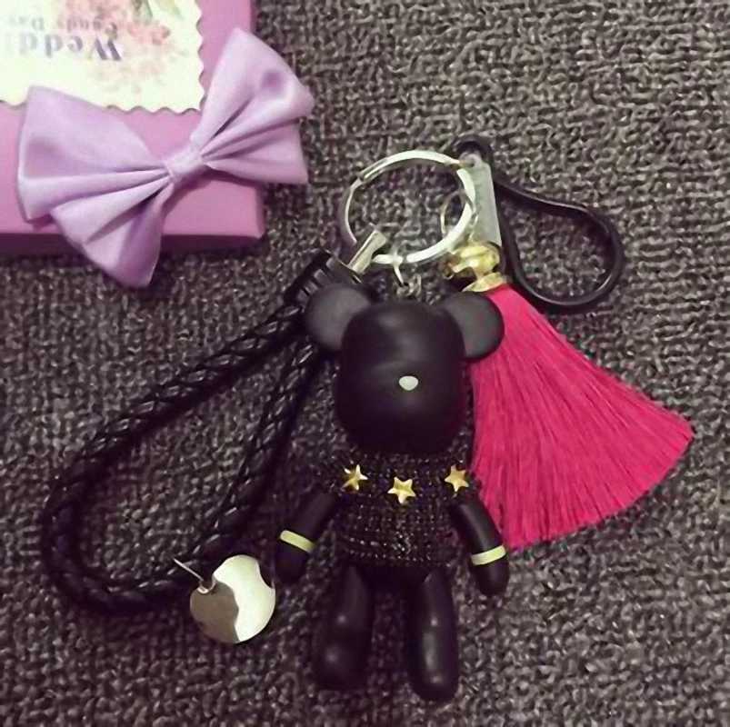 2021 Fashion Bomb Tassels Cartoon Popobe Gloomy Bear Keychain Cute Bag Charm Holder Cartoon Resin Key Chain W250116