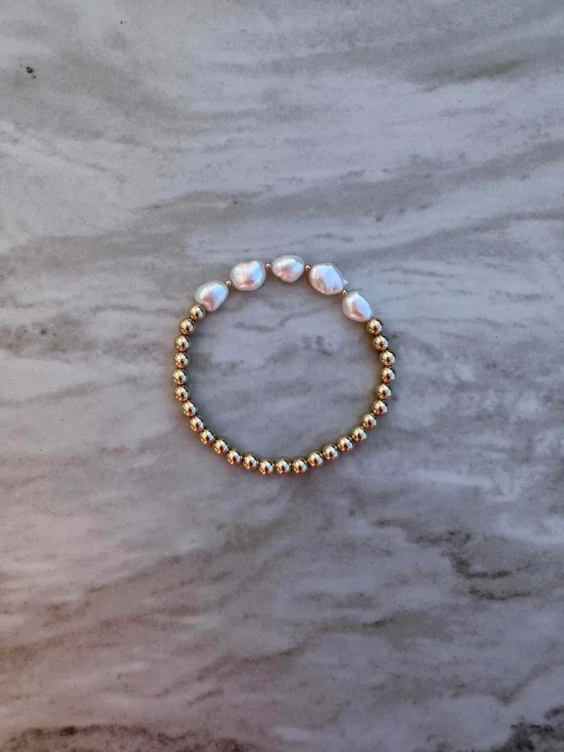 CCGOOD Gold Plated 18 K Bracelet Natural Freshwater Pearl Bracelets for Women Stackable Pulseras Stretch Jewelry W250116