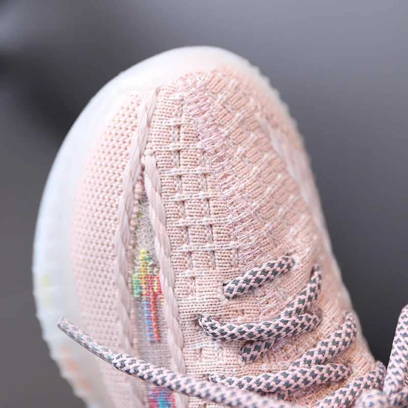 Athletic Outdoor Children Shoes Casual Fashion Breathable Boys Girls Sports Running Shoes Soft Bottom Non-Slip Kids SneakersY250116F3P4