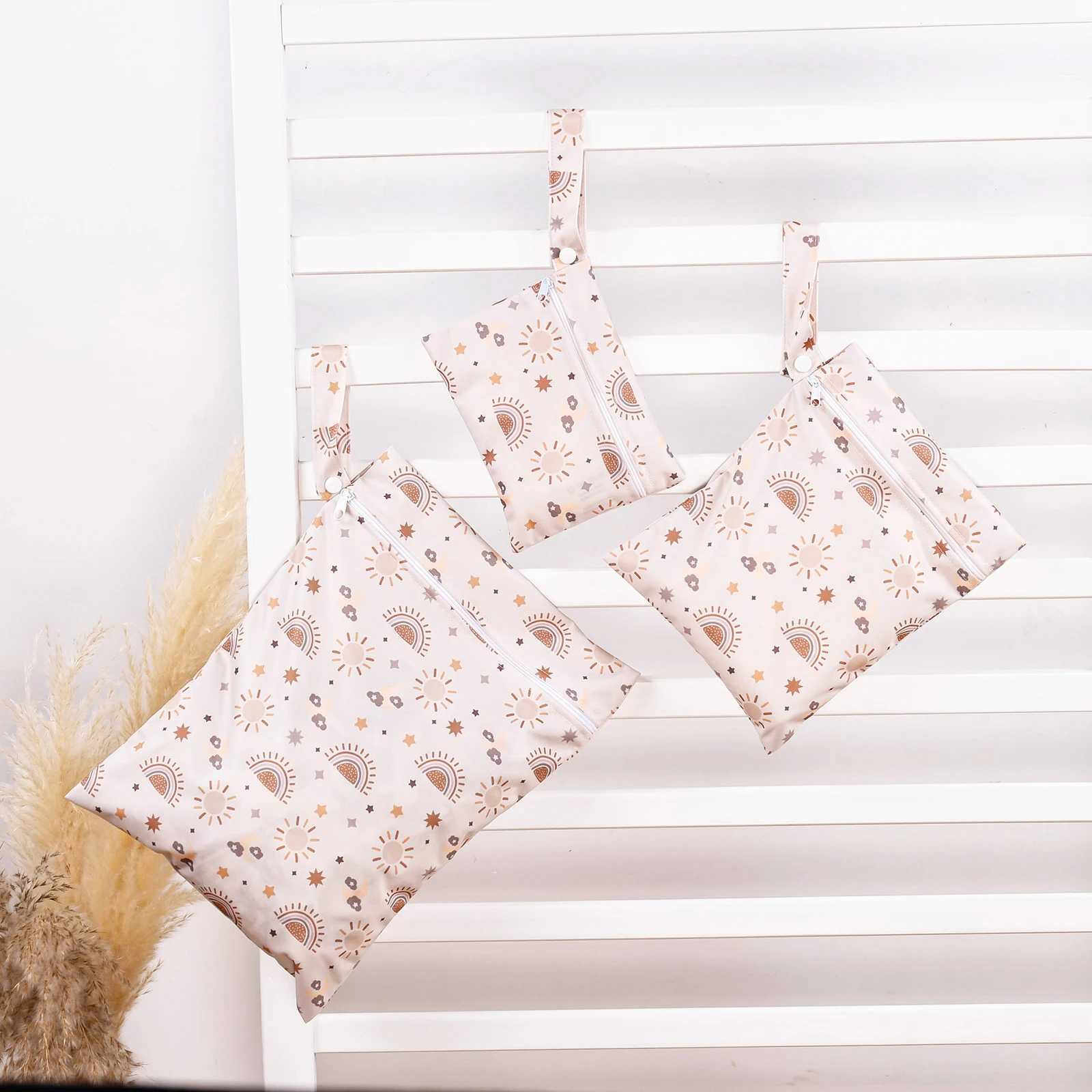 HappyFlute New 3Pcs Set Smooth Zipper Pocket Multi-Scenario Use Can Be Hung Waterproof Reusable Diaper Cover WetBagXJ250117