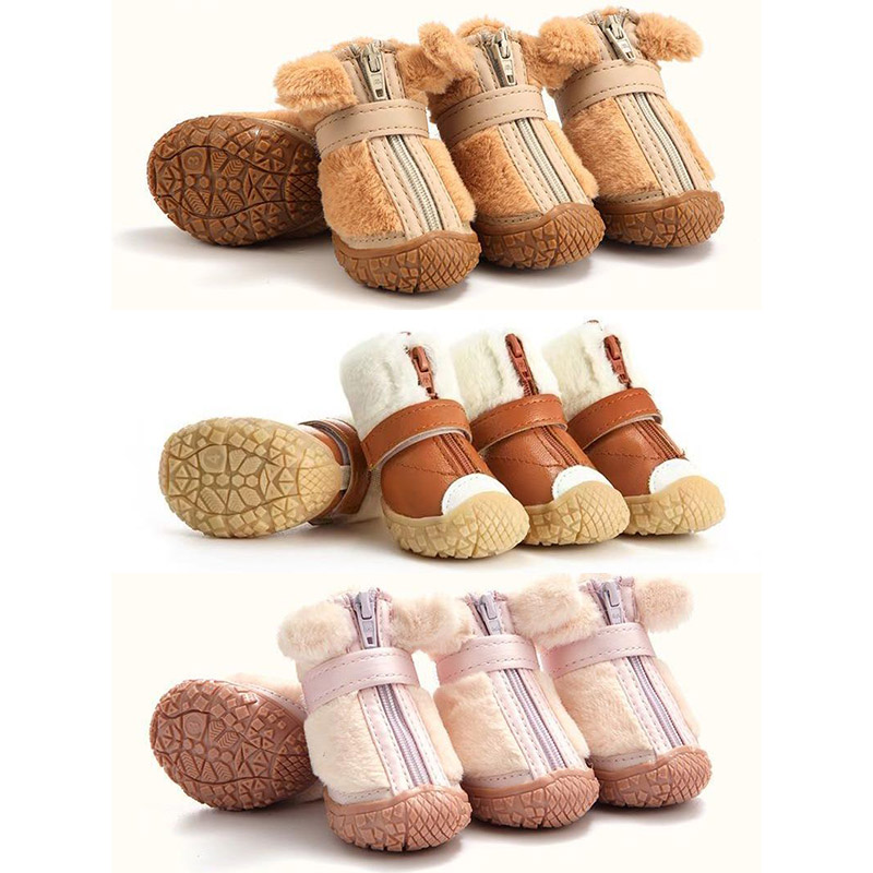 Durable 4 Pieces Canine Footwear Kit Enhanced Grip Treads and Ventilated Paws Protector for Active Dogs