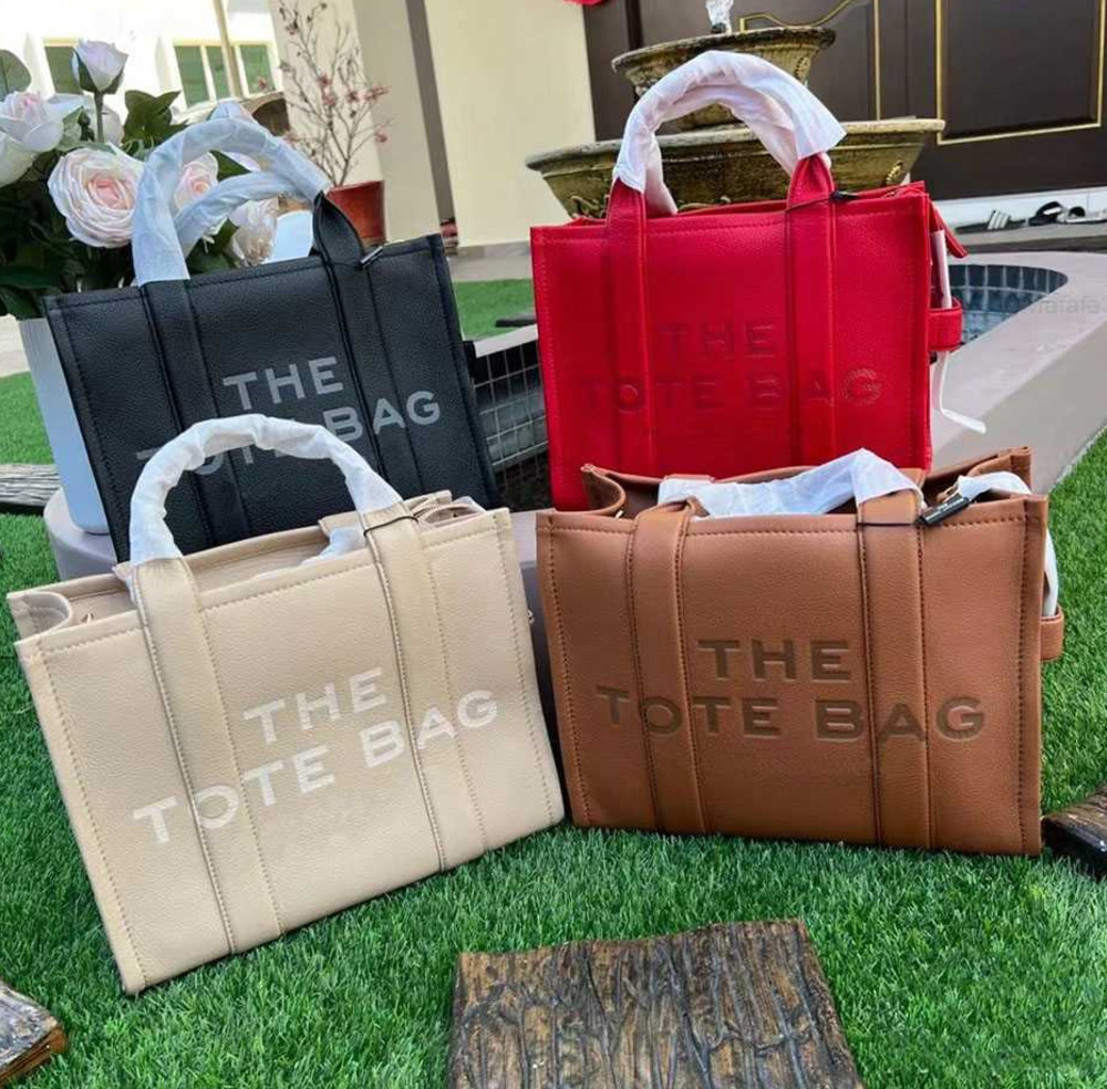 Luxury Designer Leather Tote Bag for Men and Women - Premium Quality Handbag Shopping with Embossed Letter Spacious Square Shoulder Design 55