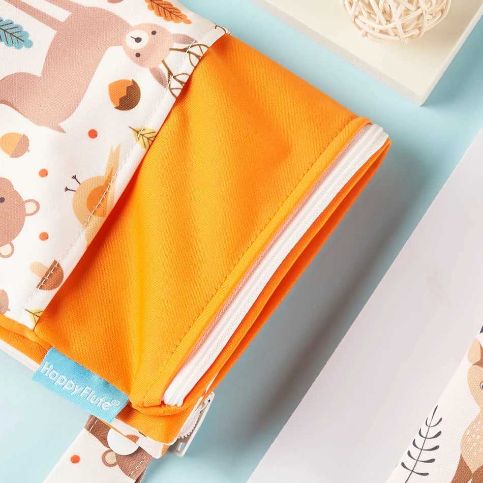 HappyFlute Printed 30*40CM Wetbag 2pocket With Handle Reusable Waterproof Prints Wet Dry Diaper BagXJ250117