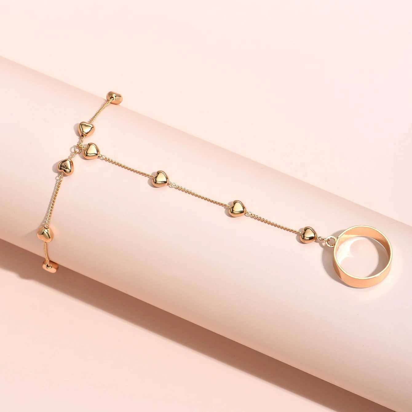 Creative Butterfly Link Chain Bracelet Connected Finger Ring Bangle Bracelets for Women Linked Hand Harn Couple Jewelry GiftsXJ250117