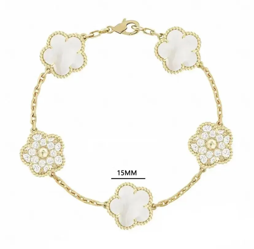 Four leaf clover bracelet charm bracelet designer bracelets fine jewelry mother of pearl white black red lady moissanite bracelet designer for women popular T534gt