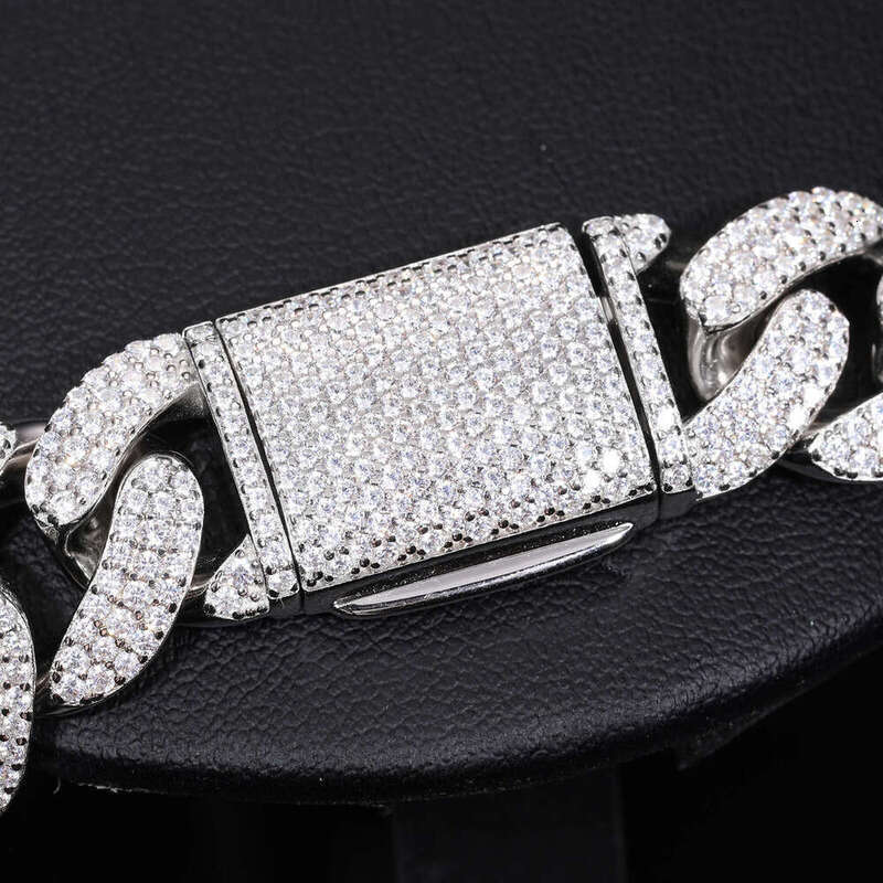 Factory Price Mens Hip Hop Jewelry 8mm-20mm Sterg Sier VVS Moissanite Dia Iced Out Cuban k Bracelet