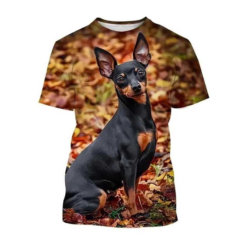 New Chihuahua Dog T-Shirts Cute Animal 3D Print Mens Woman Casual Short Sleeve T Shirt Oversized Harajuku Top Tees Man ClothingXJ250117