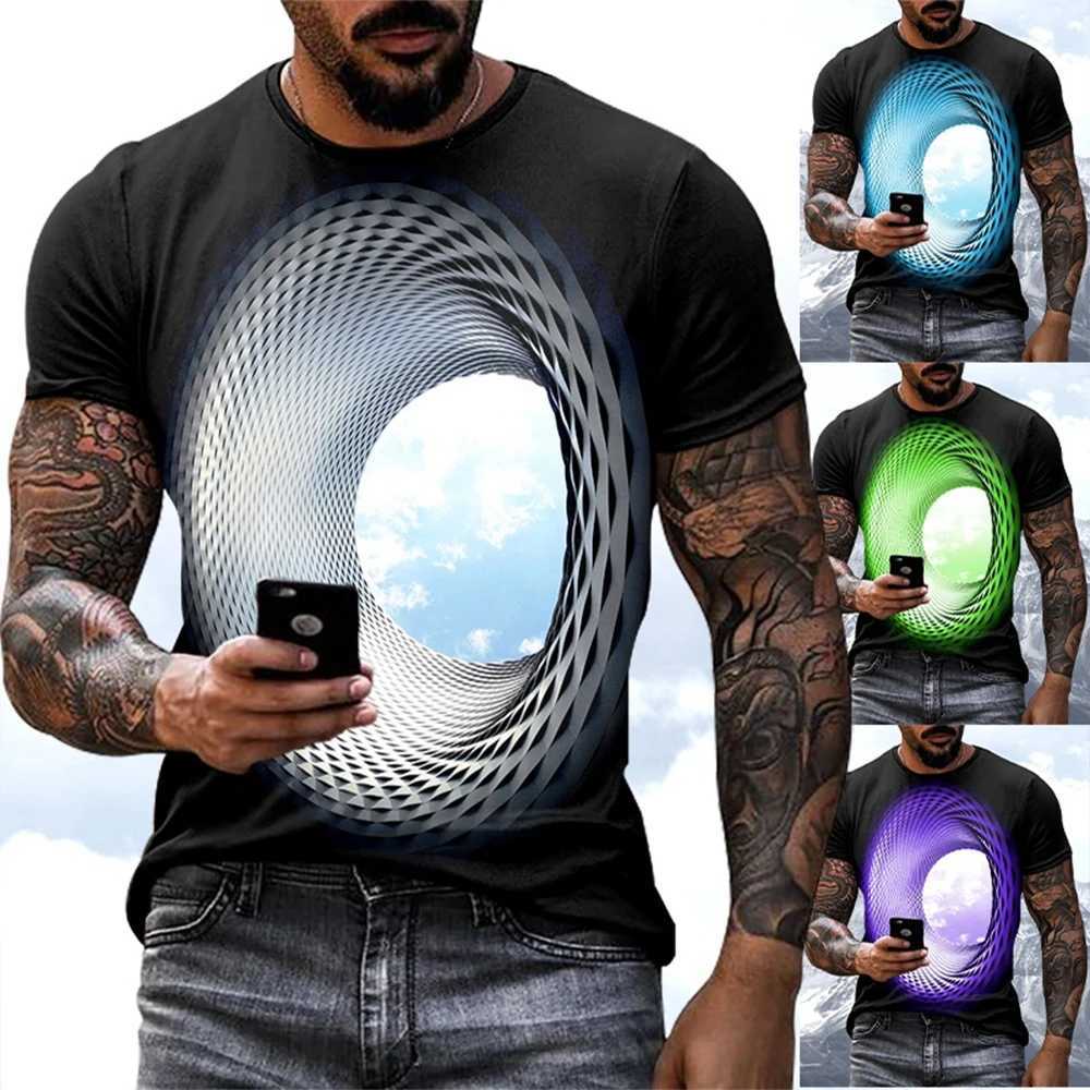 New Mens Personalized T-shirt Fashion 3D Sky Print Casual Crew Neck T-shirtXJ250117
