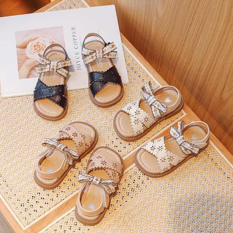 Sandals Toddler Girls Summer Sandals Children Hollow Princess Sandals with Butterfly-knot Infant Kids Cross Beach Shoes Soft BottomY250116RJBX