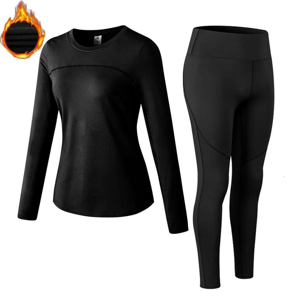 Ddmytiger China Domestic Women Running Set GYM Suits Thermal Sports Fiess Exercise Jogging Hiking Warm Thermo Top Shirt Tights Yoga Tracksuit Ddmytige