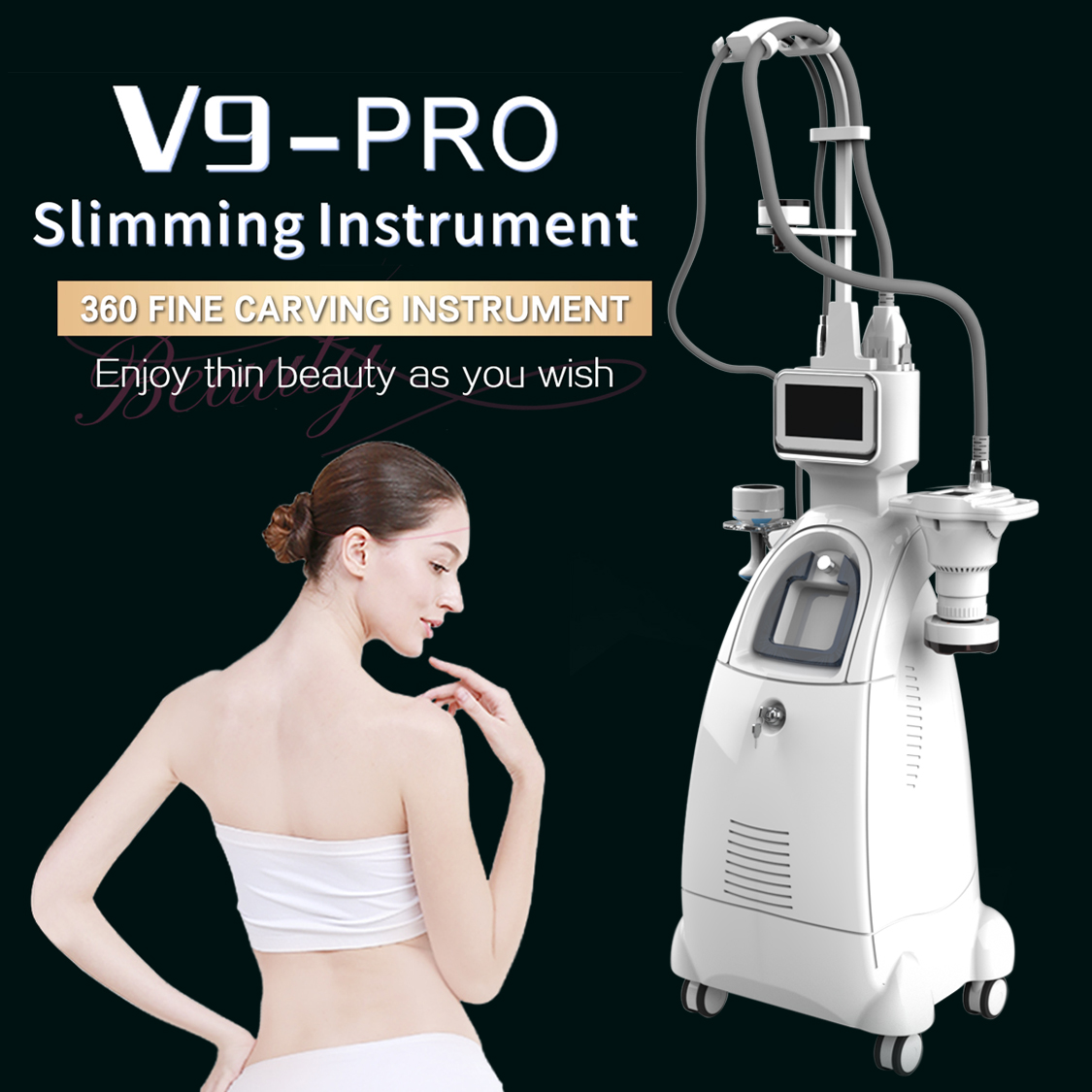 2025 V9-Pro Vela Body Shaping Vacuum Cavitation RF Rolling Skin Tightening Body Fat Removal Non-invasive Weight Loss Lipolysis Vela Machine