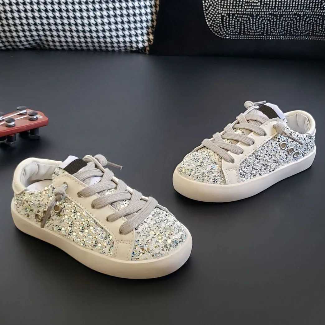 Athletic Outdoor Designer School Shoes Wholesale Fashion Brand Casual Full Sequin Star Shoes for Baby Girls Fall and Winter Big Kids SneakersY250116QA