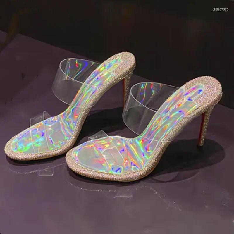Sandals Shoes Women's Summer 2025 Transparent High Heels For Woman Trend Pvc Women