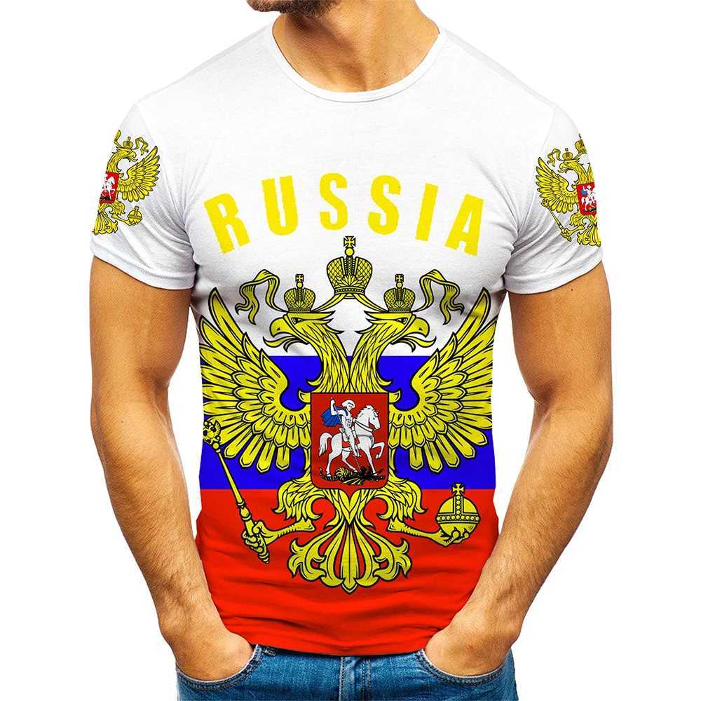 Russian Tee Tops Men/Women 3D Russia Flag Eagle Print Summer Casual T-shirt Unisex Hip Hop Punk Rock Tee Shirt Plus SizesXJ250117
