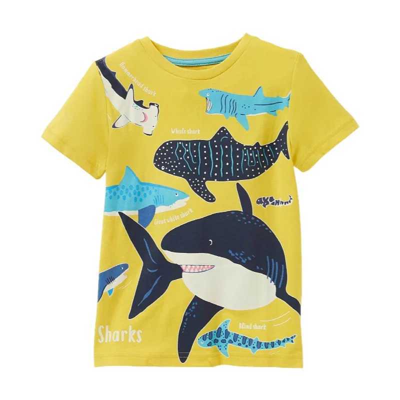 Little maven New Fashion Boys T-shirt Summer Luminous Dinosaur Animal Cotton Causal Clothes Lovely Tops for Kids 2-7 years M250116