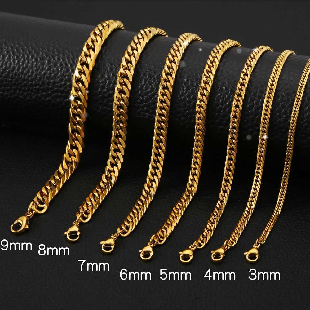 Hongtong Chunky Miami Curb Chain Bracelet for Men Stainless Steel Cuban Link Chain Wristband Classic Punk Heavy Male Jewelry W250728
