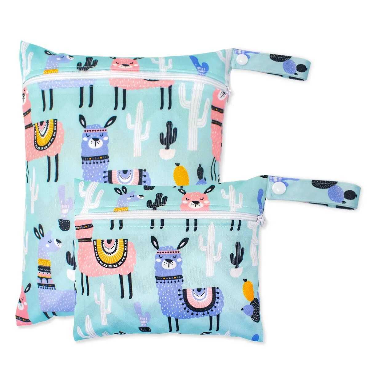 2pcs Set Smooth Zipper Pocket Multi-Scenario Use Can Be Hung Waterproof Reusable Diaper Cover WetBag Washable Yoga BagXJ250117