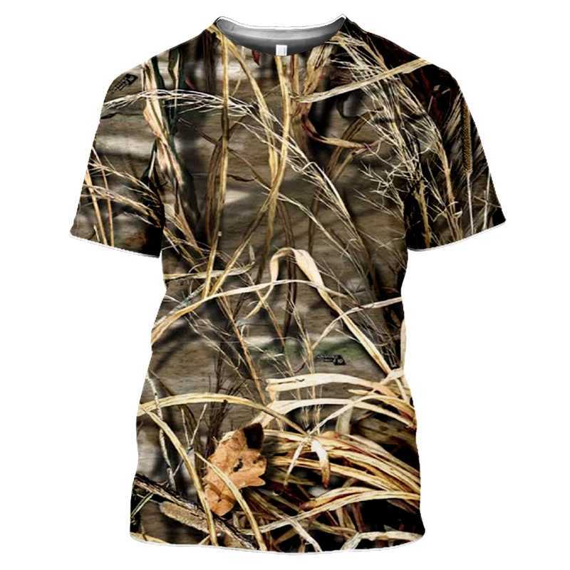 2022 New Outdoor Hunting Camouflage T-shirt Men 3d Print Summer Cool Military Tops Sport Camo Camp Gym TeesXJ250117