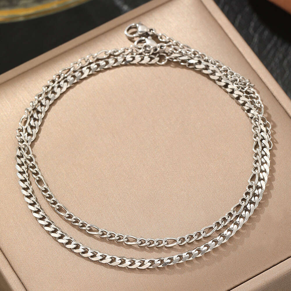 Minimalist fashionable Bohemian ankle with stainless steel personality, nd layered foot chain for accessories