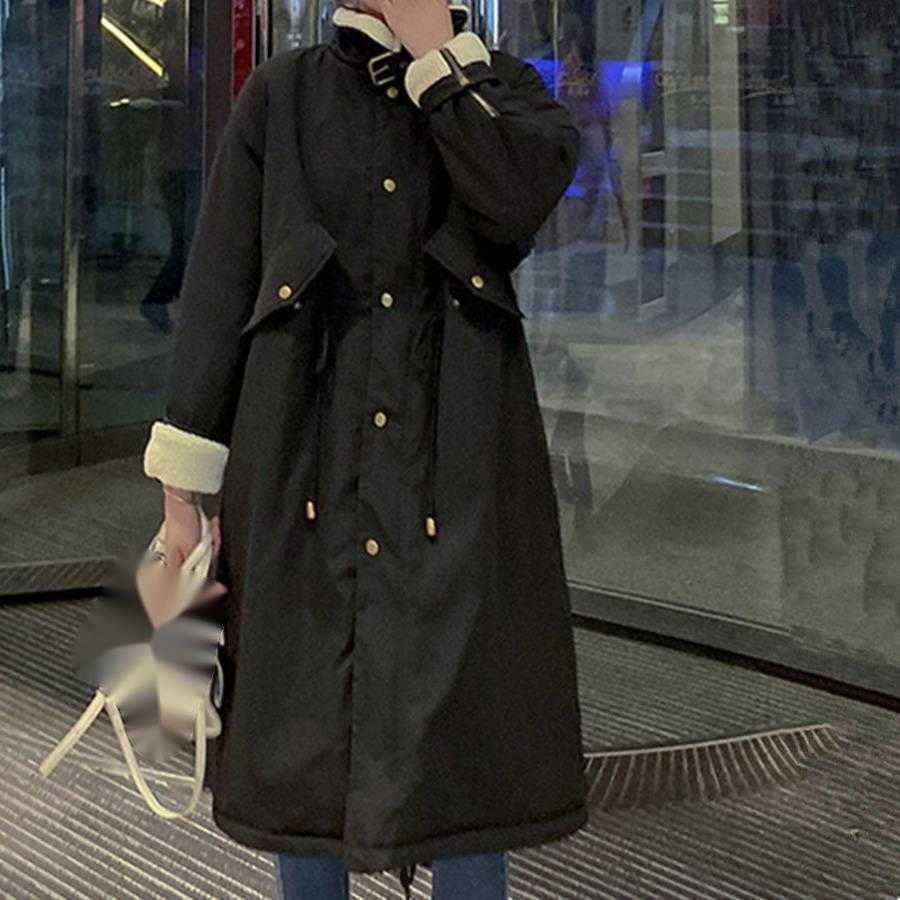 Womens Winter Cotton Jacket With Thickened Lamb Wool And Plush Mid To Long Over Knee Korean Version Loose Style Women Jackets Coat 241209