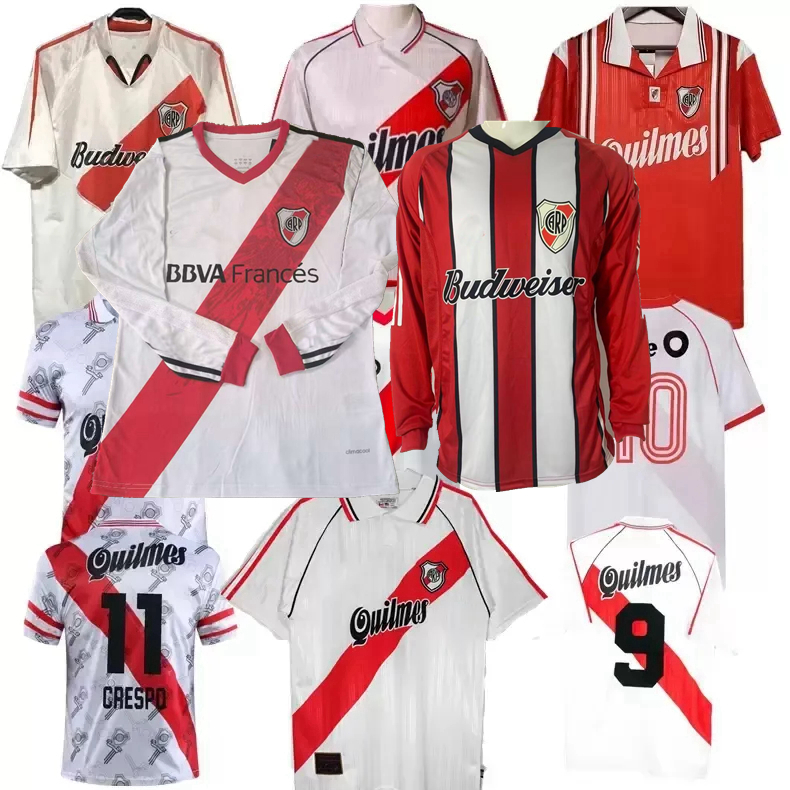 Retro classic 1986 87 1995 96 97 98 99 2000 01 02 03 2013 14 18 19 River Plate Aimar soccer jerseys FALCAO ORTEGA GALLARDO CRESPO TREZEGUET football shirt