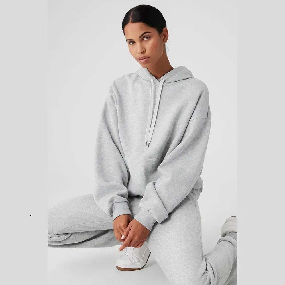 Cotton Loose Drawstring Versatile Pure Sports Pullover Hoodie Top Yoga Hooded Accolade Sweatpant