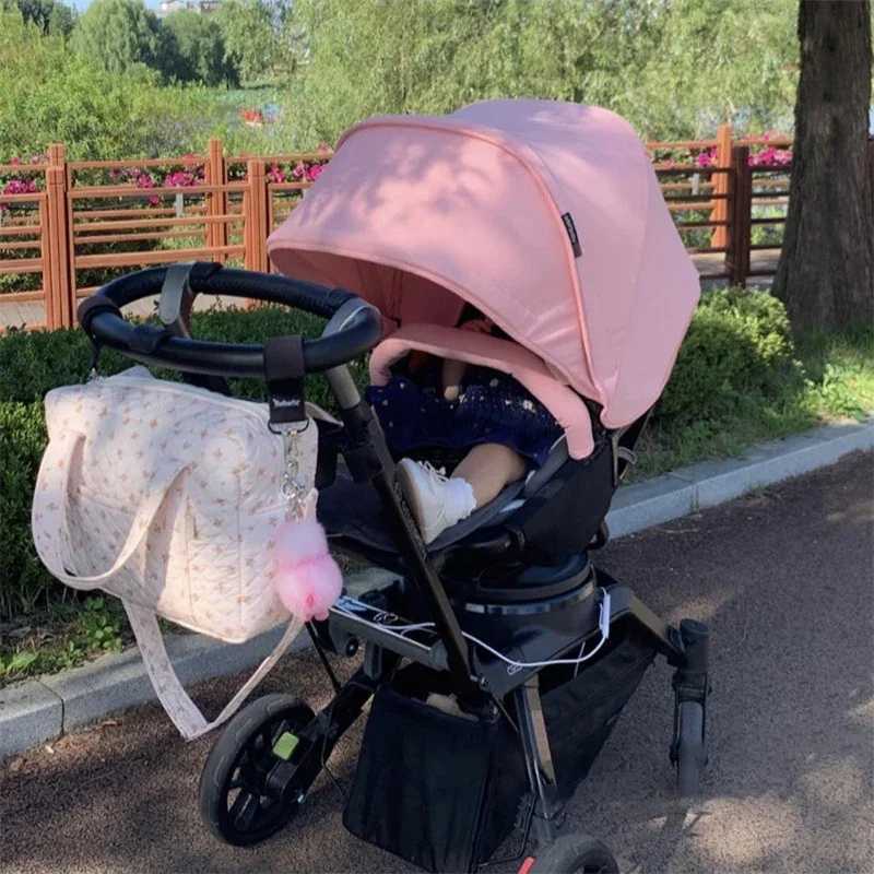 Lightweight Portable Pink Floral Multi-functional Mommy Bags Cotton Crossbody Babys Nappy Bag Mummy Shoulder BagXJ250117