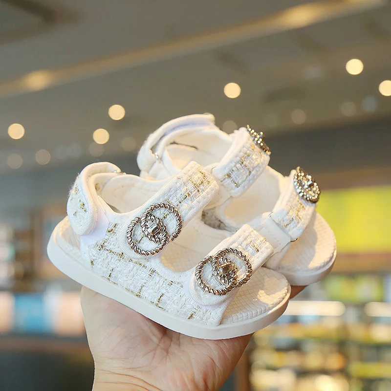 Sandals Children Girls Sandals Kids Sweet Princess Shoes For Party Wedding Flat Sandals French Style Chic Summer Fashion 2024 NewY250116VAI1