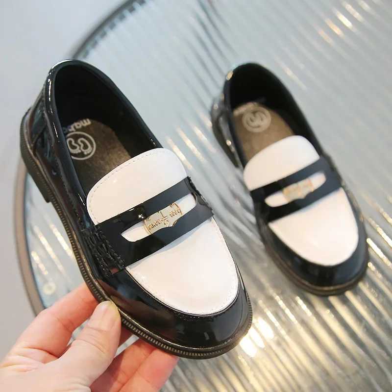 Athletic Outdoor Children England Style Boys Leather Shoes Kids Fashion Dress Shoes PU Leather Soft Sole Sneakers School Uniform Loafer FlatsY2501160Y