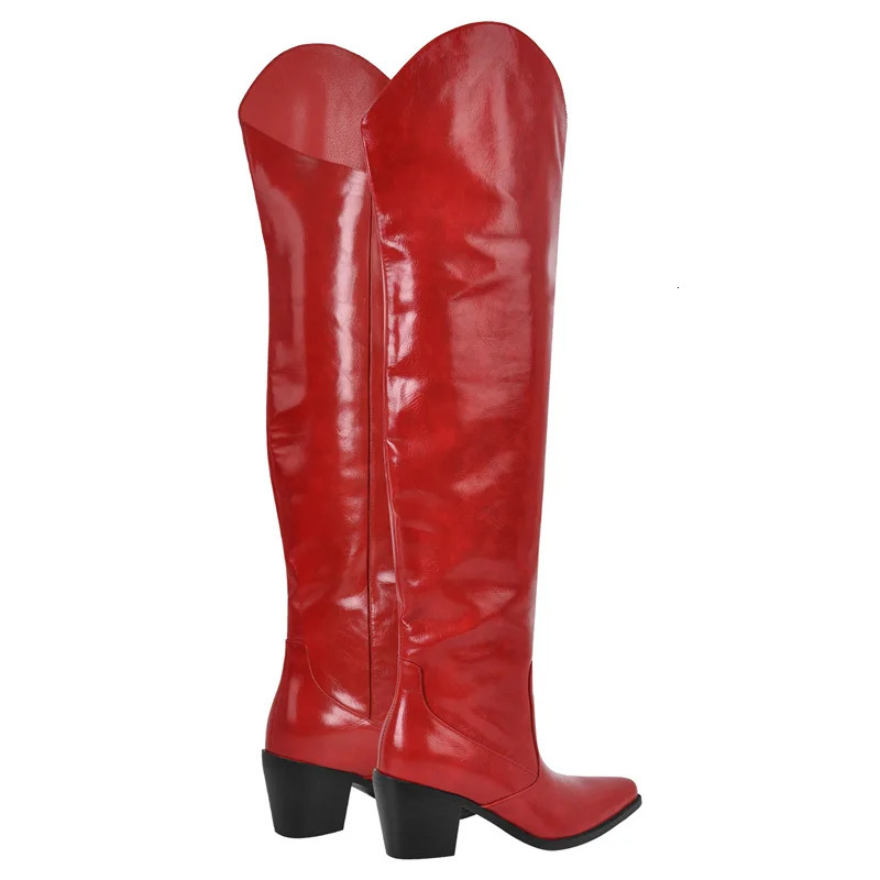 Onlymaker Women Pointed Toe Black Over The Knee High Boots 65CM Heel Winnter Fashion Thigh 250117