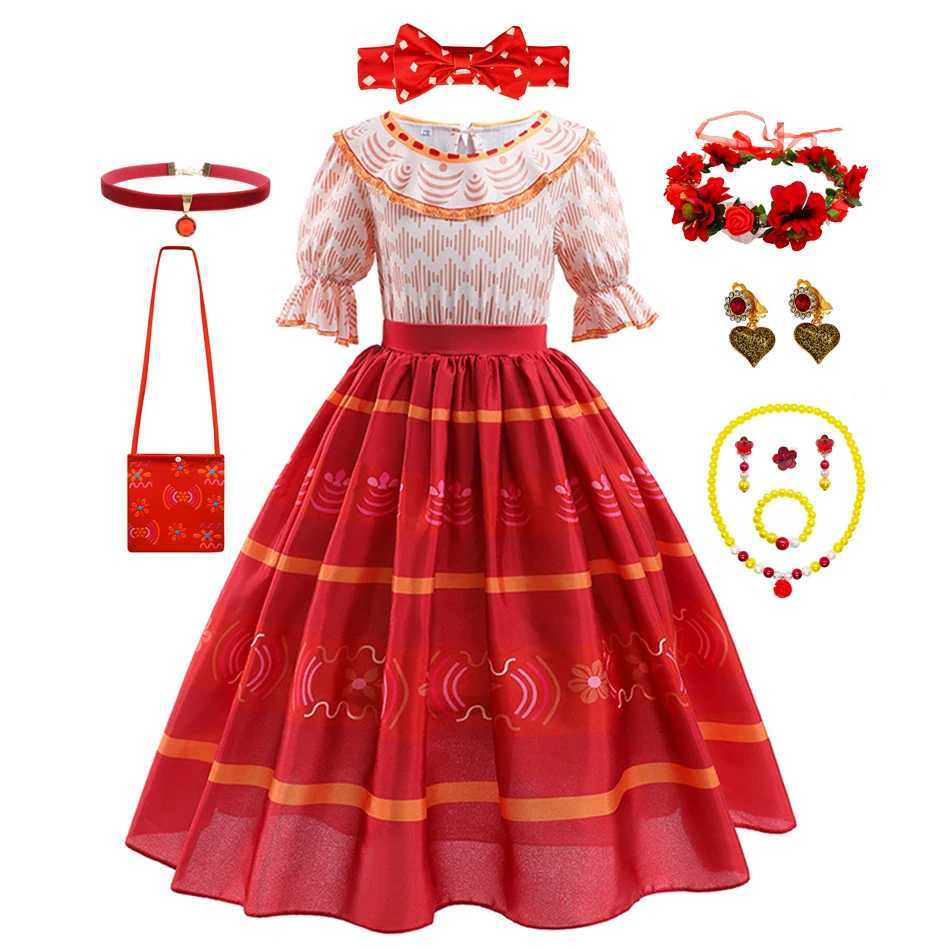 Encanto Mirabel Cosplay Dress Carnival Isabella Costume Children Birthday Princess Theme Par Clothes Sisters Matching OutfitsXJ250117