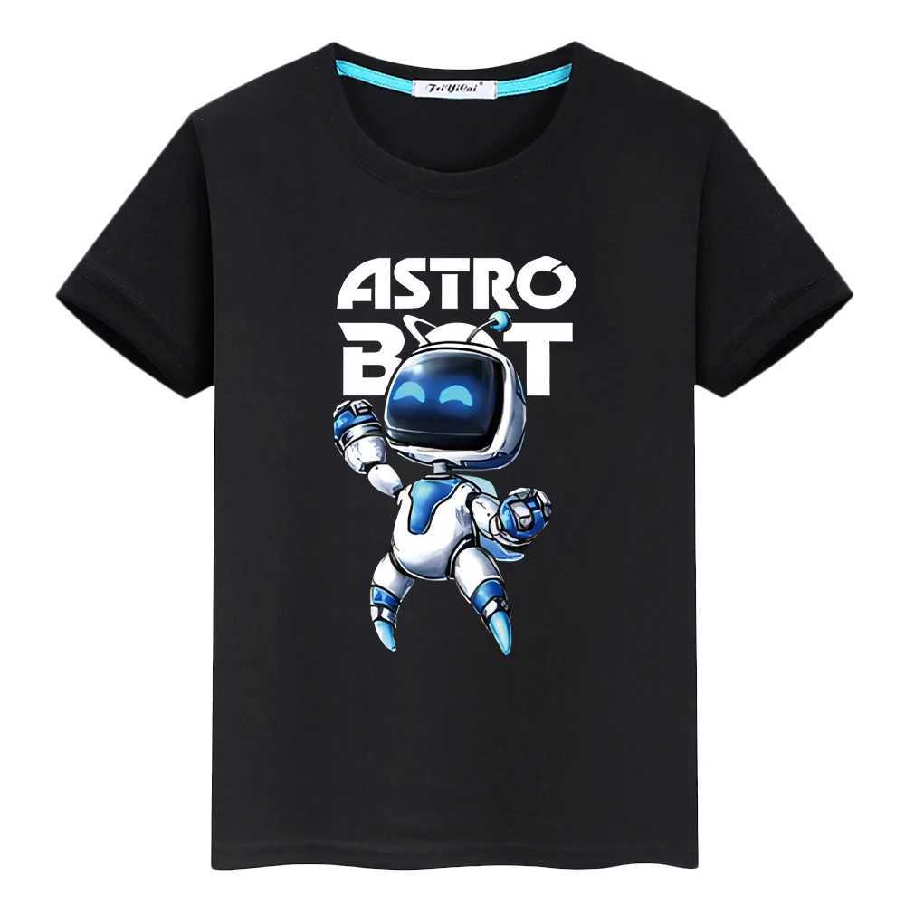 Astro Bot print 100% cotton Kawaii Tops animated short Y2K cartoon T-shirt for girls clothing M250116