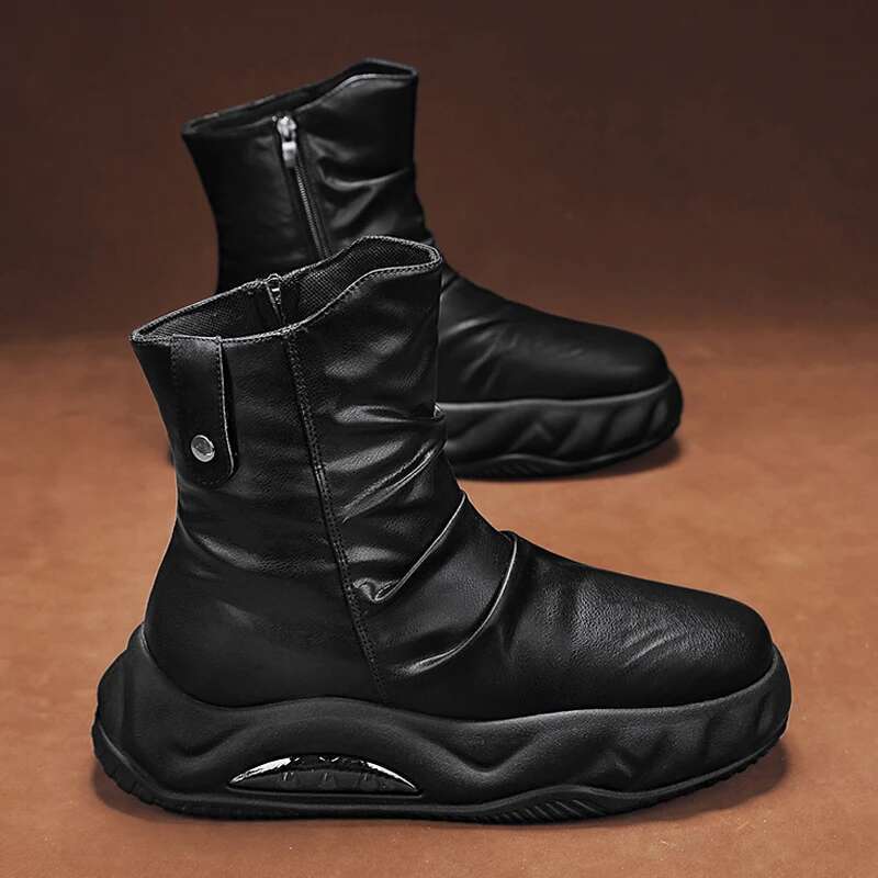 CYYTL Boots Winter Casual Mens Shoes Ankle Leather Cowboy Combat Tactical Hiking Outdoor Designer Tennis Sneakers