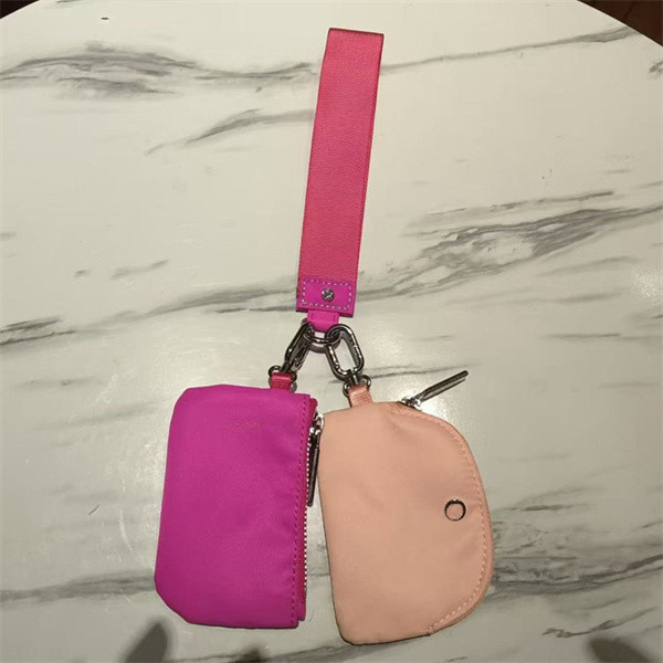 Mini Bag Charm Wristlet Keychain Dual Pouch Yoga Card Holder Fashion Lanyard Coin Purse Pocket L2509288RXL