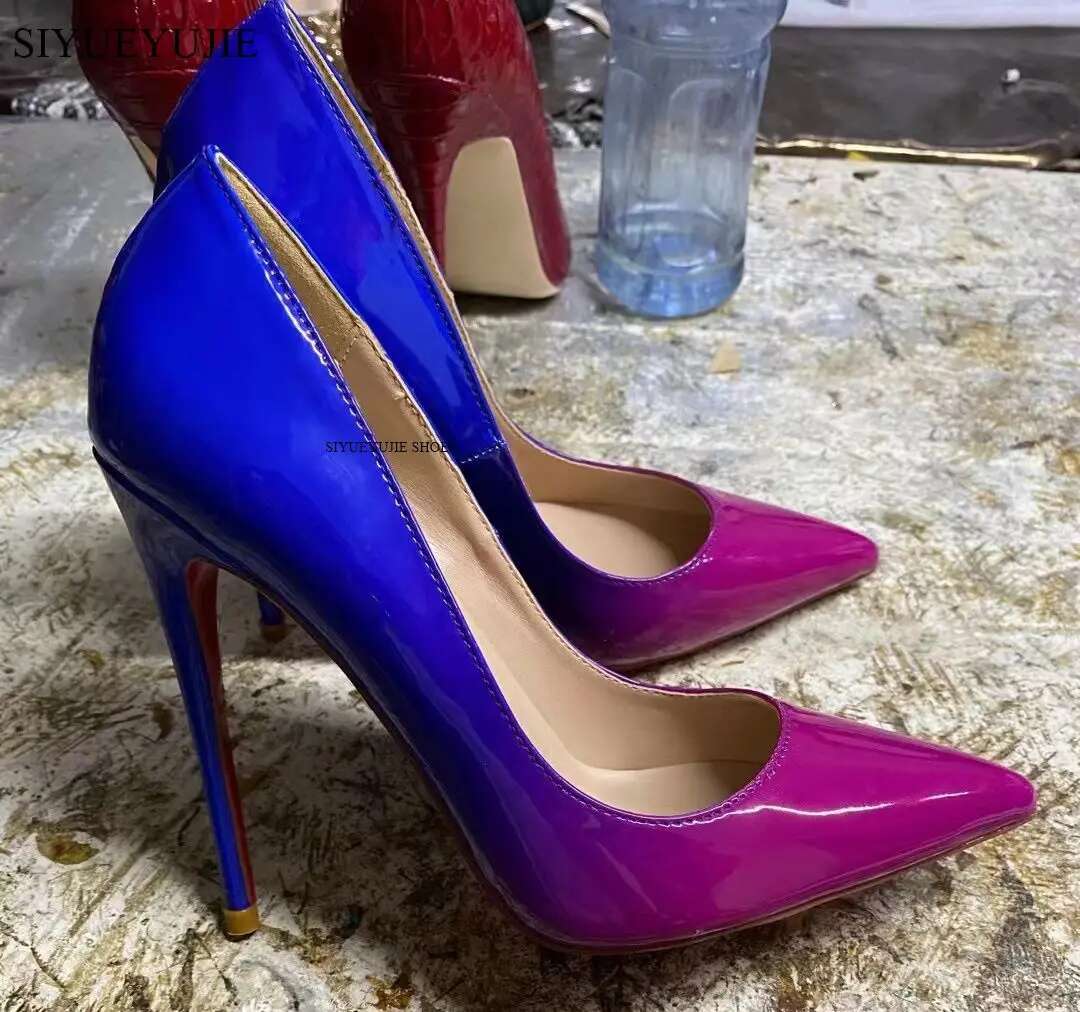 Classic Black patent leather High Heels Woman Pumps 12cm Tacones Pointed Toe Stilettos Talon Femme Sexy Wedding Shoes